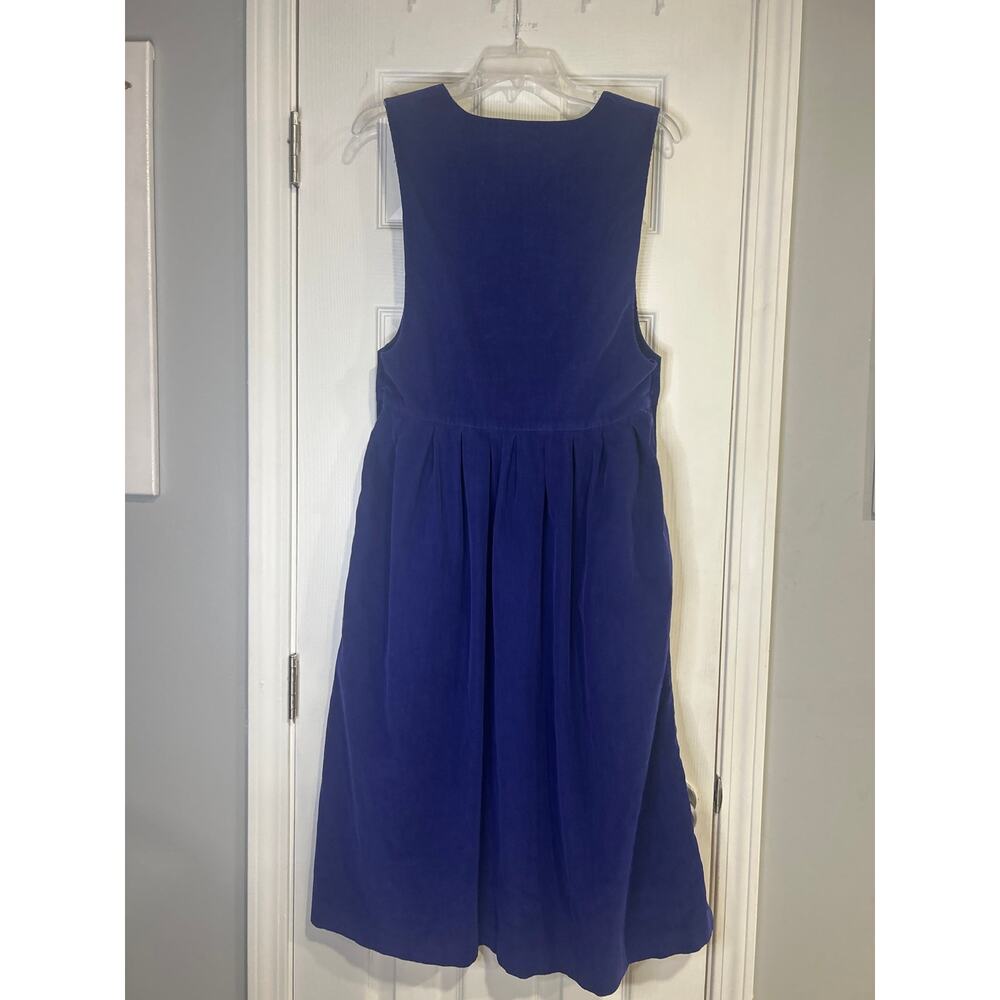 VTG Bryn Connelly Royal Blue Corduroy Jumper Dress Size 6 Pinafore Midi EUC 90s - Picture 5 of 5